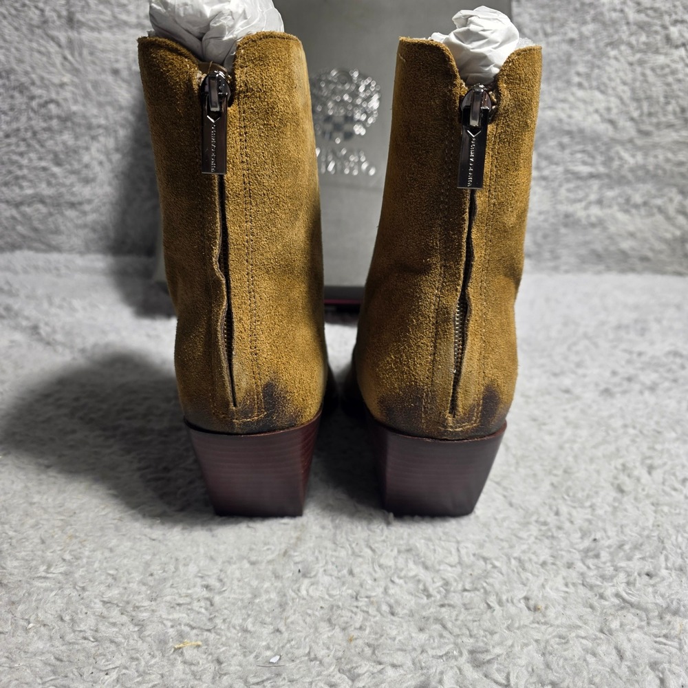 Vince‎ Camuto Western Ankle Boots Distressed Look Back Zip Nutmeg Brown 9M NIB - Picture 4 of 7